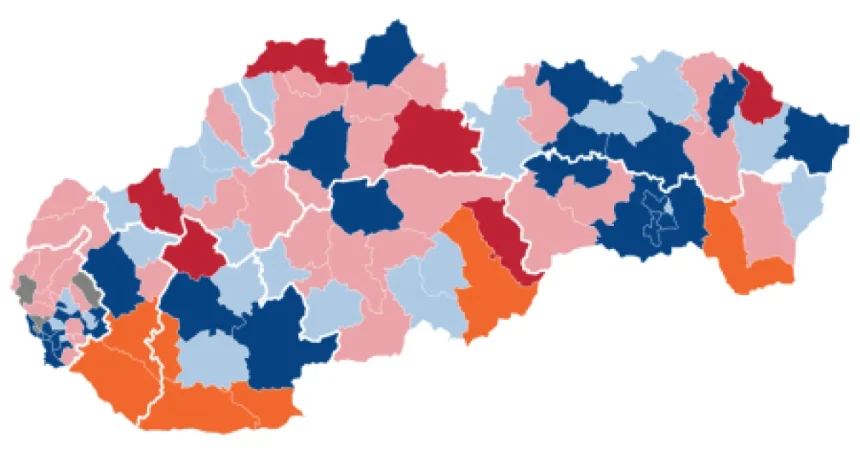 Župné zastupiteľstvá podľa strán a koalícií